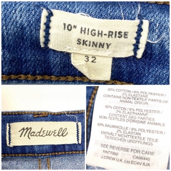 Madewell 10” High Rise Skinny Jeans Tulip Hem Edition - Picture 7 of 9